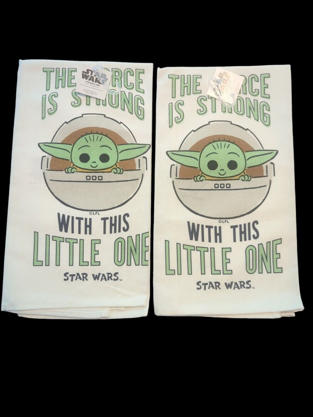 Lot of 2 Disney Star Wars Dish Kitchen Tea Towel Decor 19x25 inches WHITE NEW